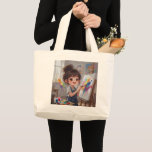 Bolsa Tote Grande Whimsical Girl Painter Tote Bag<br><div class="desc">Whimsical Girl Painter Tote Bag Carry your essentials in style with this Whimsical Girl PainterTote Bag. This tote features a charming and imaginative illustration of a whimsical girl designed with soft colors and playful artistic elements. perfect for shopping, books, errands, or everyday use, it combines creativity and practicality in one...</div>
