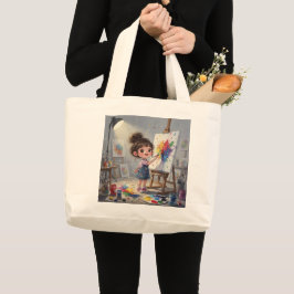 Bolsa Tote Grande Whimsical Girl Tote Bag