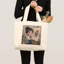 Bolsa Tote Grande Whimsical Girl Tote Bag