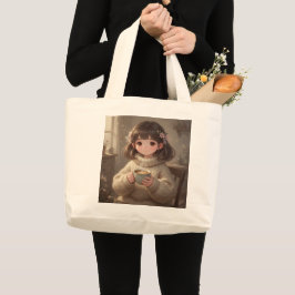 Bolsa Tote Grande Whimsical Girl Tote Bag