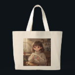 Bolsa Tote Grande Whimsical Girl with Coffee Tote Bag<br><div class="desc">Whimsical Girl with Coffee Tote Bag Carry your essentials in style with this Whimsical Girl Tote Bag. This tote features a charming and imaginative illustration of a whimsical girl designed with soft colors and playful artistic elements. perfect for shopping, books, errands, or everyday use, it combines creativity and practicality in...</div>