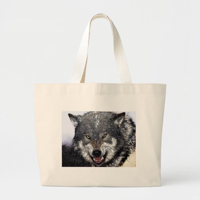 Bolsa Tote Grande Wild Wolf (Frente)