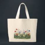 Bolsa Tote Grande Wildflower meadow botanical garden flowers<br><div class="desc">Natural wildflower meadow with delicate botanical blossoms. A colorful mix of meadow flowers and daisies creates a lively spring nature scene inspired by blooming fields.</div>