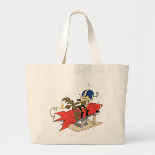 Bolsa Tote Grande Wile E. Coyote lançando o foguete vermelho
