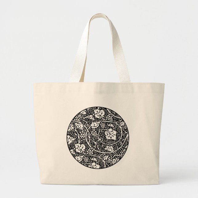 Bolsa Tote Grande William Morris Black White Grape Vine (Frente)