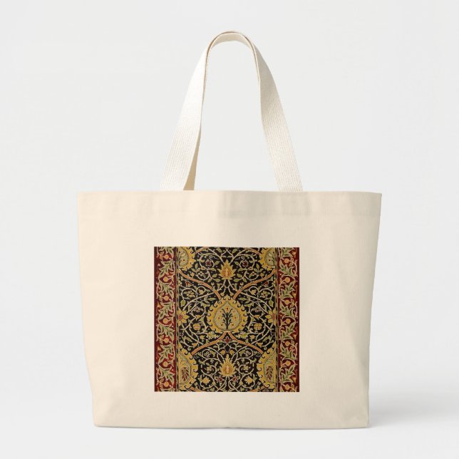 Bolsa Tote Grande William Morris Classic Carpet Art Impressão Design (Frente)