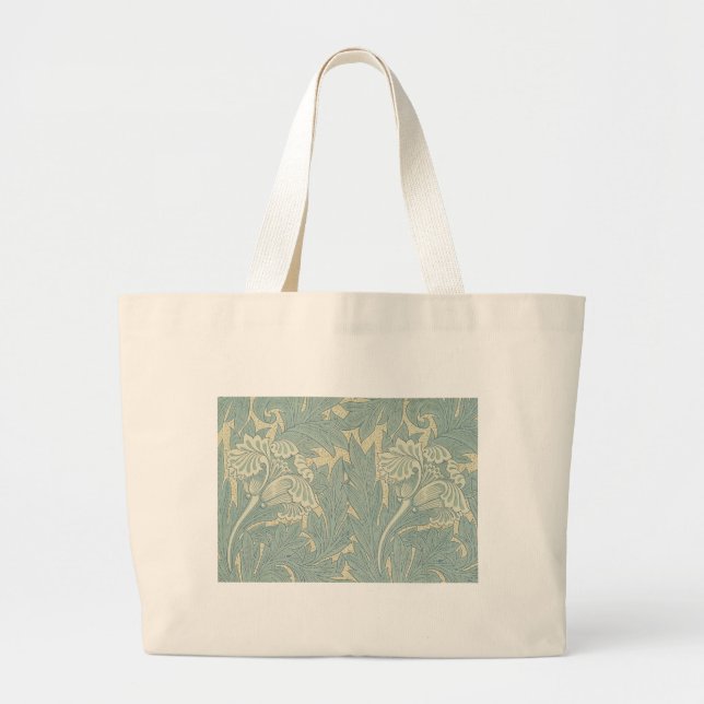 Bolsa Tote Grande William Morris Classic Tulip Blue Floral (Frente)