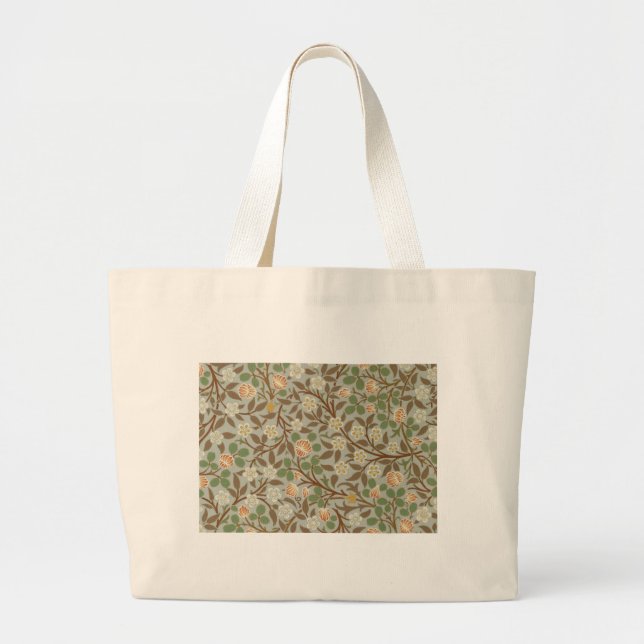 Bolsa Tote Grande William Morris Clover Flor Botânica (Frente)
