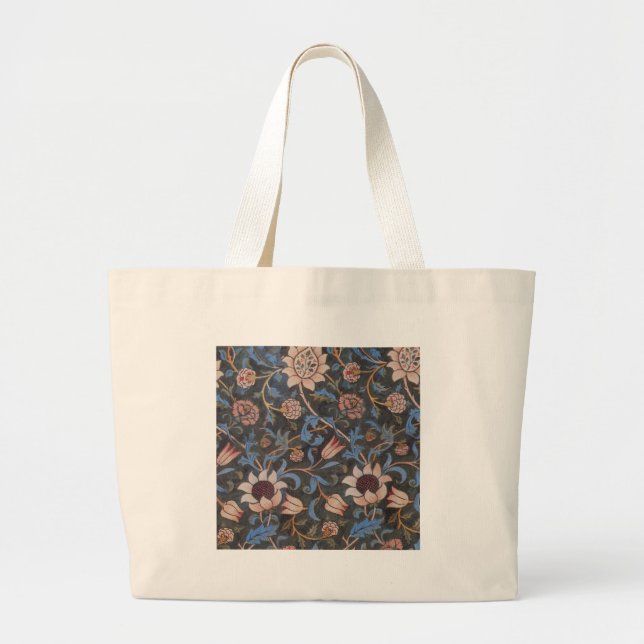 Bolsa Tote Grande William Morris Evenlode Textile Floral Art (Frente)