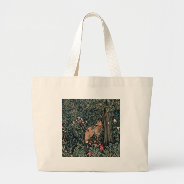 Bolsa Tote Grande William Morris Greenery Fox Willife (Frente)