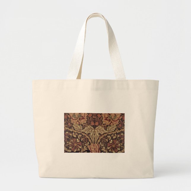Bolsa Tote Grande William Morris Honeysuckle Arte clássica em inglês (Frente)