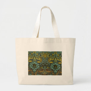Bolsa Tote Grande William Morris Peacock Dragon Wallpaper 