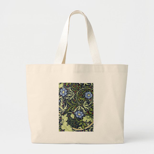 Bolsa Tote Grande William Morris Seaweed Flor Antiquado (Frente)