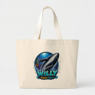Bolsa Tote Grande Willy Baleia – Flutuando Livre. Divertido