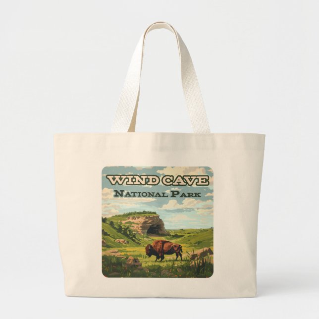 Bolsa Tote Grande Wind Cave National Park Bison South Dakota (Frente)