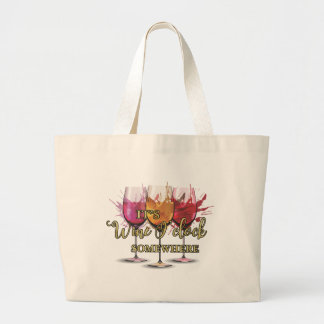Bolsa Tote Grande Wine OClock Em Algum Lugar