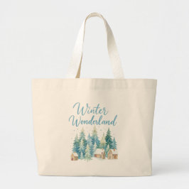 Bolsa Tote Grande Winter Wonderland Snowy Village 