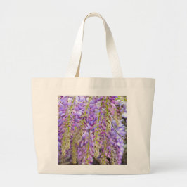 Bolsa Tote Grande Wisteria Purple Floral Flor Tree Violet