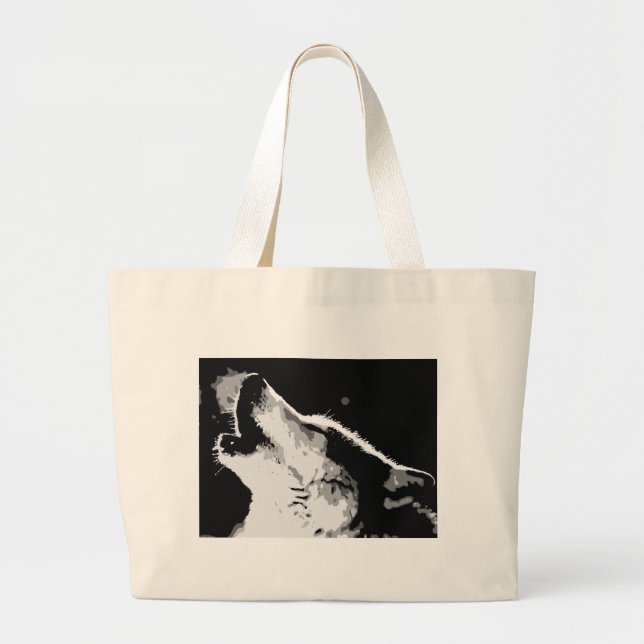 Bolsa Tote Grande Wolf Howling (Frente)
