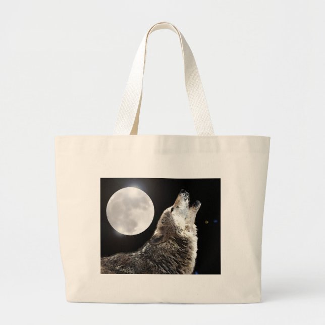 Bolsa Tote Grande Wolf & Moon (Frente)