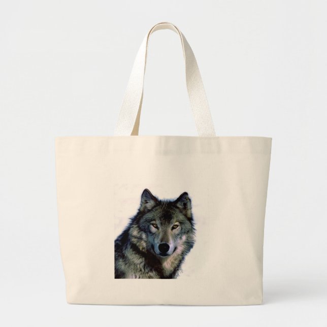 Bolsa Tote Grande Wolf Portrait (Frente)