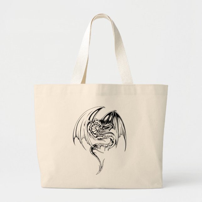 Bolsa Tote Grande Wyvern Dragon São Criaturas Míticas Fantásticas Gr (Frente)