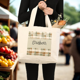 Bolsa Tote Grande Xadrez de queda de aquarela moderna