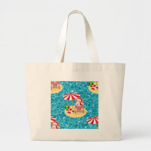 Bolsa Tote Grande xmas Beach santa claus