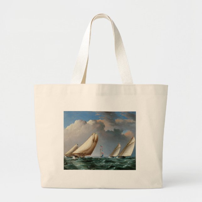 Bolsa Tote Grande Yachts Arredondando A Marca (Frente)