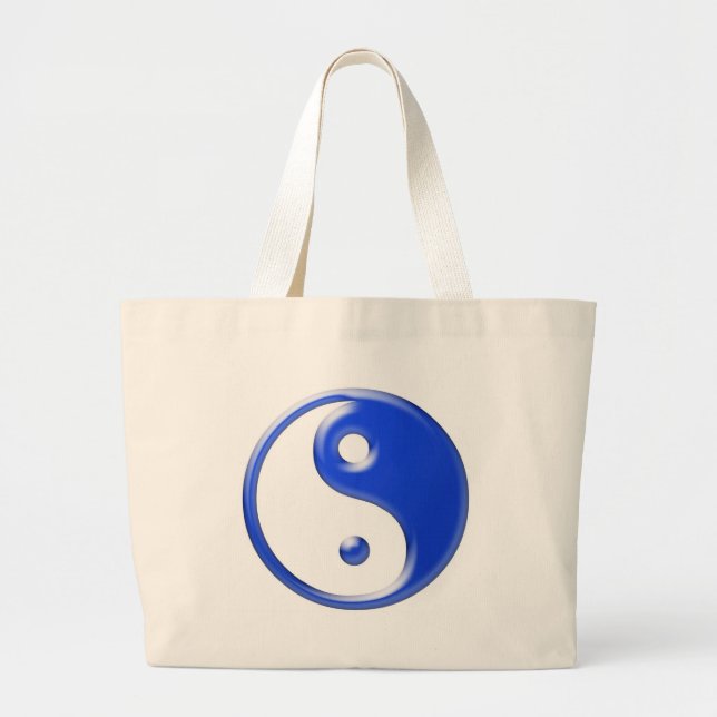 Bolsa Tote Grande Yin azul Yang (Frente)