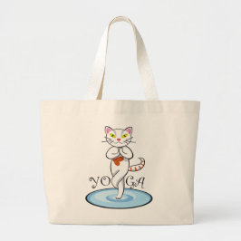 Bolsa Tote Grande Yoga del gato de Lindo