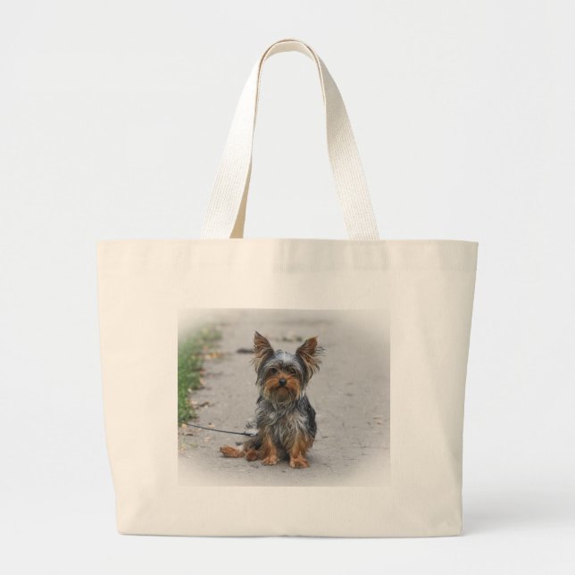 Bolsa Tote Grande Yorkie bonito (Frente)