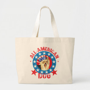 Bolsa Tote Grande Yorkie patriótico