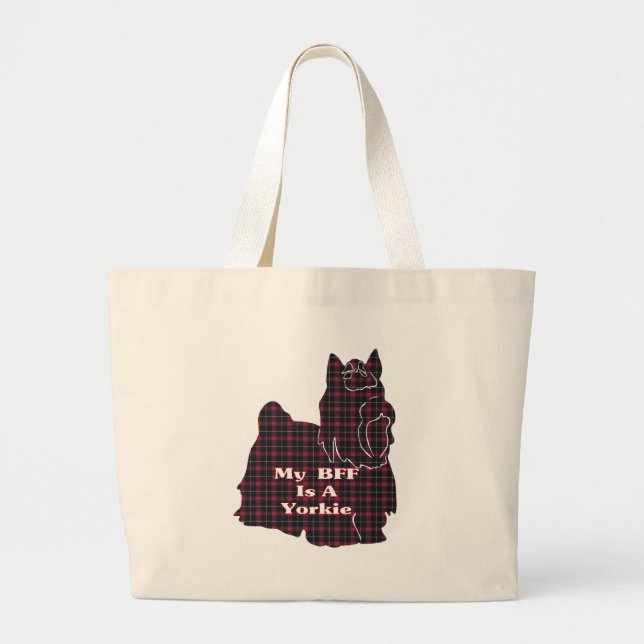 Bolsa Tote Grande Yorkshire Terrier BFF Tote Bag (Frente)
