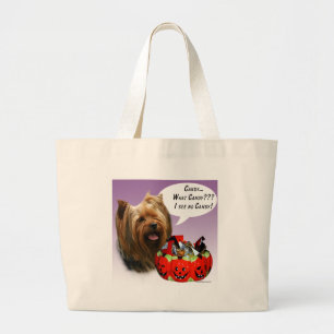 Bolsa Tote Grande Yorkshire Terrier Halloween Candy