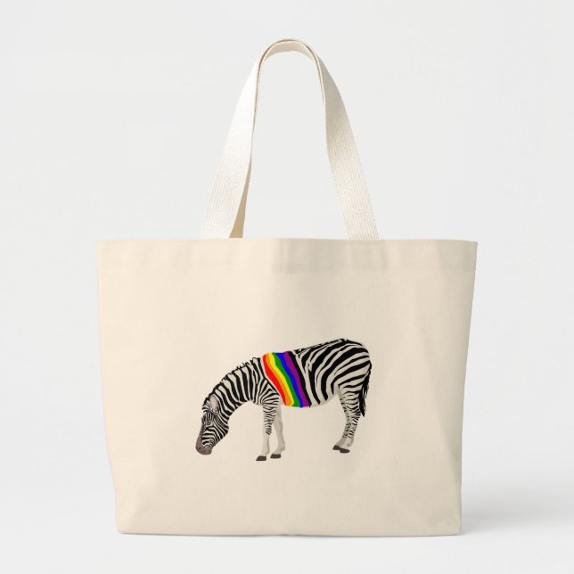 Bolsa Tote Grande Zebra de LGBT (Frente)