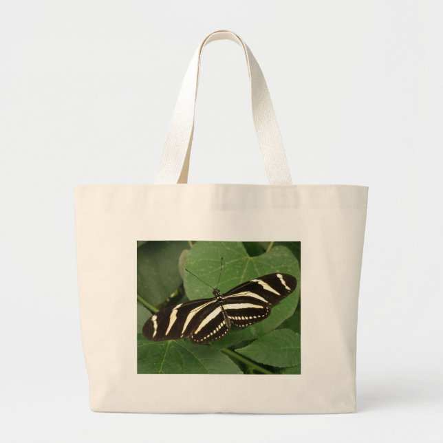 Bolsa Tote Grande Zebra Longwing Butterfly Toque Bag (Frente)