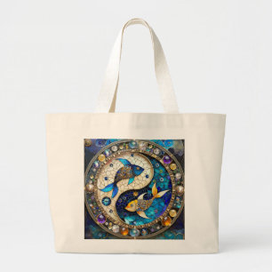 Bolsa Tote Grande Zodiac - Peixes Fish Yin e Yang