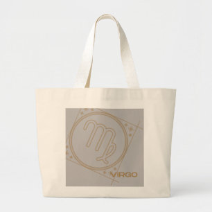 Bolsa Tote Grande Zodiac Saco de toalha inspirado com signo Virgo