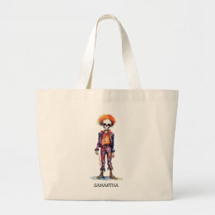 Bolsa Tote Grande Zombie Pastel Adorável - Halloween Bonito