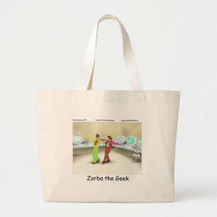Bolsa Tote Grande Zorba O Geek Engraçado Oferece Camisetas Lâmpadas 