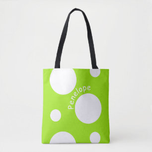 Bolsa Tote Grandes bolinhas brancas