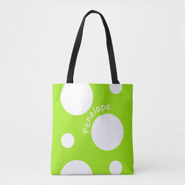 Bolsa Tote Grandes bolinhas brancas (Frente)
