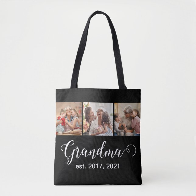 Bolsa Tote Grandma Established Script Gift Photo (Frente)