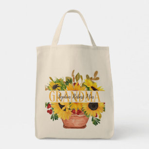 Bolsa Tote Grandmother Grandchildren Names Sunflowers