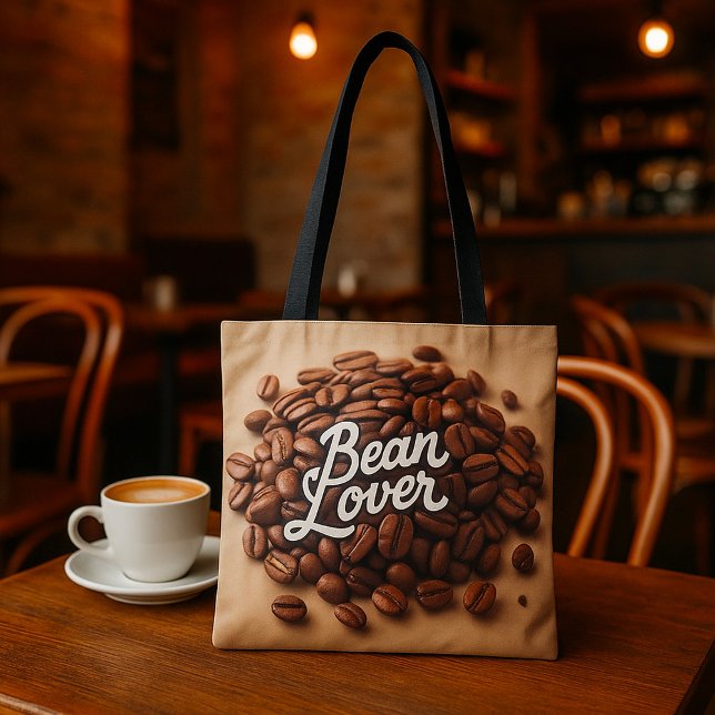 Bolsa Tote Grãos de Café Estética Amante de Café (Criador carregado)
