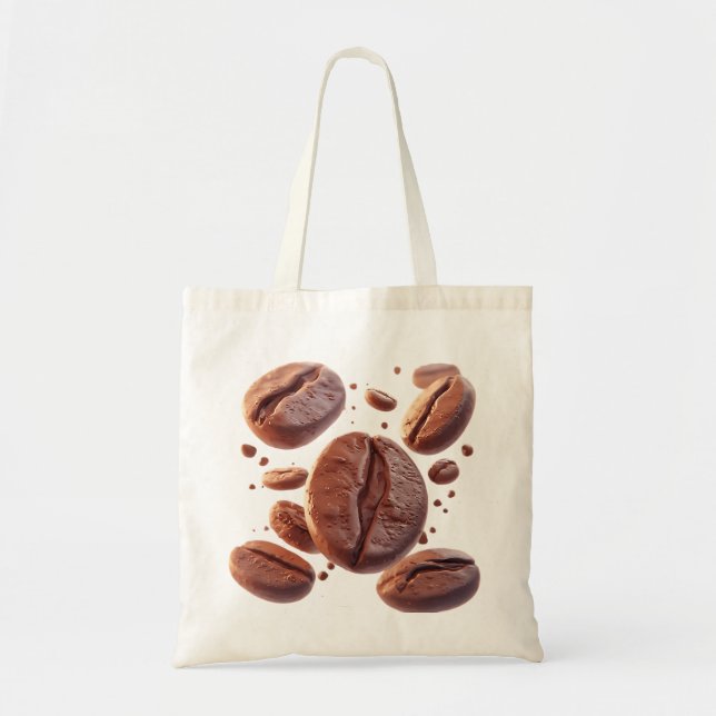 Bolsa Tote Grãos de Café Voando (Frente)
