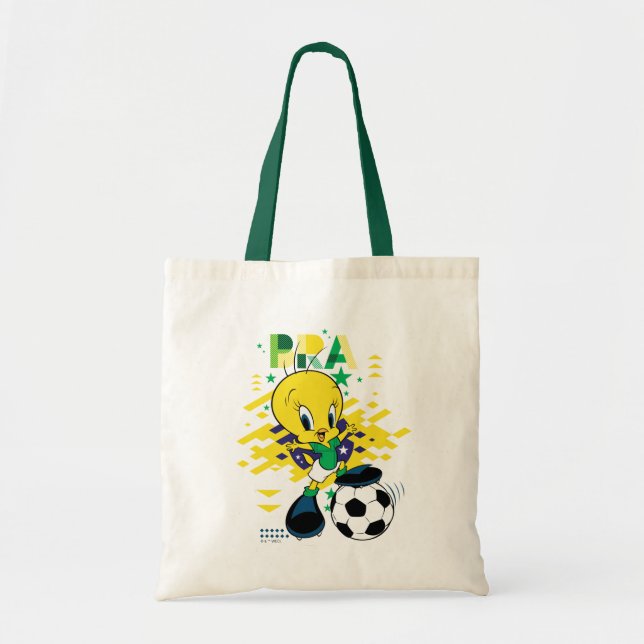Bolsa Tote Grático do TWEETY™ Time Brasil Futebol (Frente)