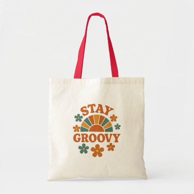 Bolsa Tote Grático Retro Sunshine Fique Groovy (Frente)