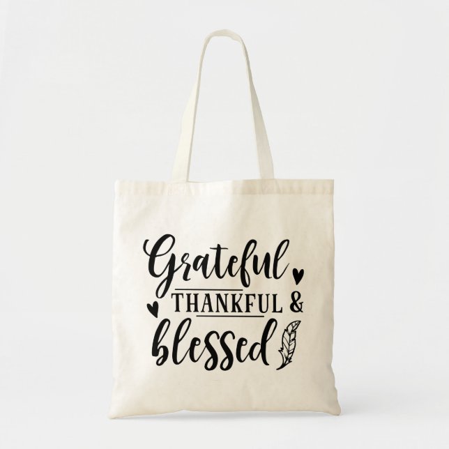 Bolsa Tote Gratidão Agradecido & Bênção (Frente)